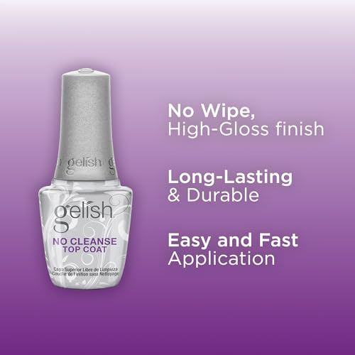 Gelish No-Cleanse Top Coat - UV/LED Gel Nail Polish Sealer, 15mL