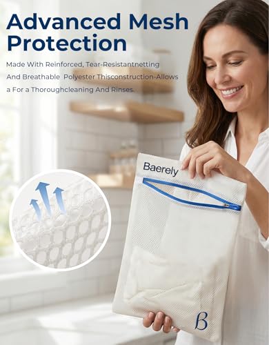Laundry Bags for Delicates - 2 Pack High-Density Mesh 12x16 in Pearl White