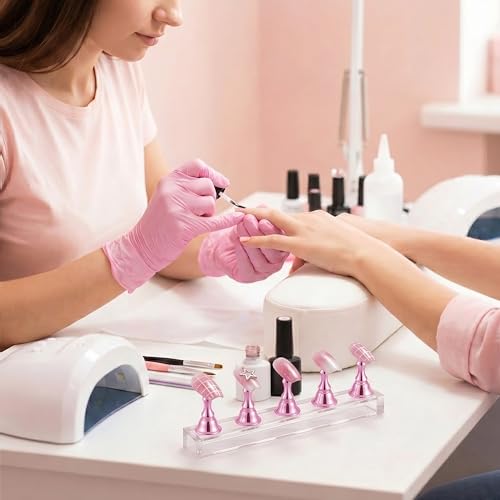 Nail Stand Set for Press Ons - 10 Magnetic Holders & Putty