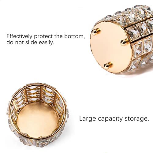 Crystal Bead Makeup Brush Holder Organizer Cup - Cosmetic Storage