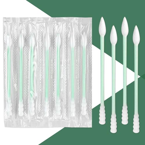 SLequipo Individually Wrapped Cotton Swabs - 500 Count Spiral Tip Sticks
