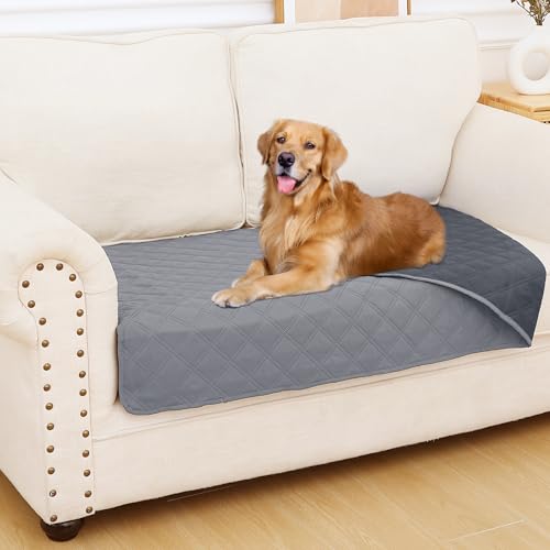 Smiry Waterproof Reversible Pet Couch Cover for Dogs & Cats - 30"x53" Grey/Dark Grey