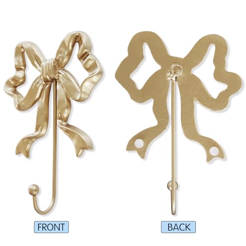 Elegant Gold Cast Iron Wall Hook for Coats & Towels - 5x7.3 inches