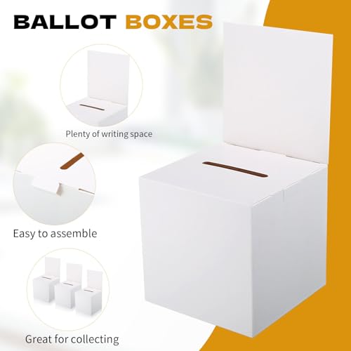 12 Pcs Ballot Donation Boxes with Removable Header for Fundraising