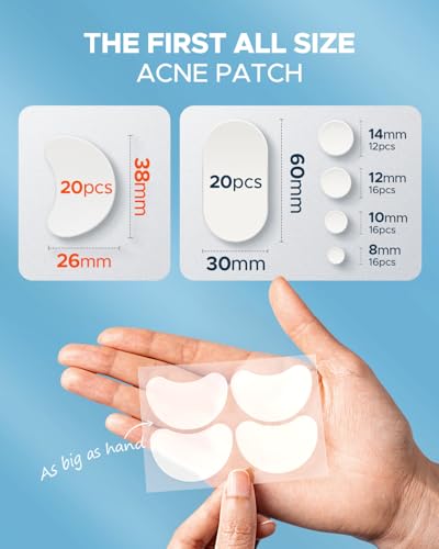 LitBear Large Acne Pimple Patches - 100 Count Hydrocolloid Stickers