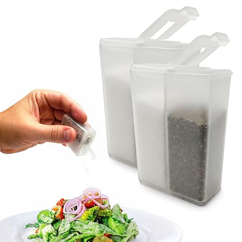 Stay Fresh Mini Travel Salt and Pepper Shakers - Portable & Refillable Set of 2