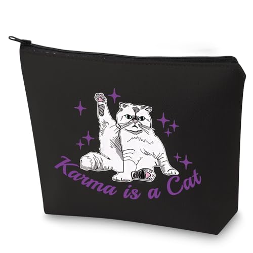 Karma Cat-BK Makeup Bag for Cat Lover Gift - Album Inspired Cosmetic Pouch