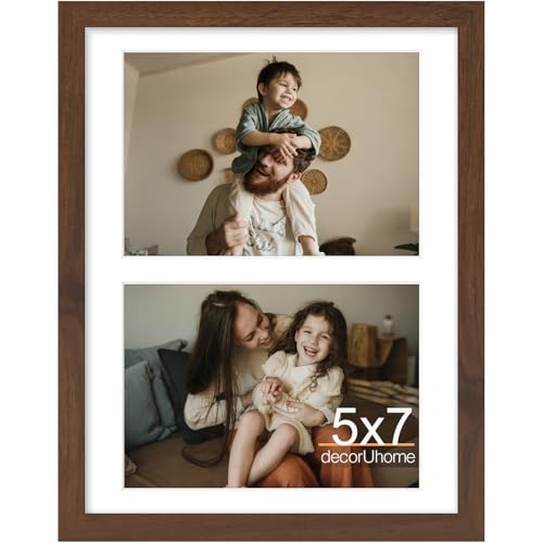 decorUhome 8.5x11 Collage Picture Frame for 2 Photos - Brown