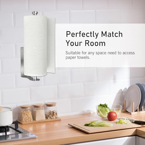 SetSail Adjustable Damping Paper Towel Holder - Wall Mount, Silver