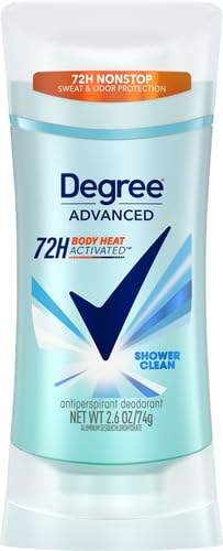 Degree Shower Clean Antiperspirant Deodorant for Women, 72-Hour Odor Control, 2.6 oz (Pack of 2)