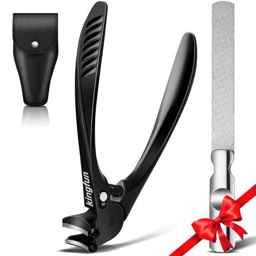 Kingfun Long Handled Toenail Clippers for Seniors - Ergonomic Non-Slip Thick-Nail Clipters