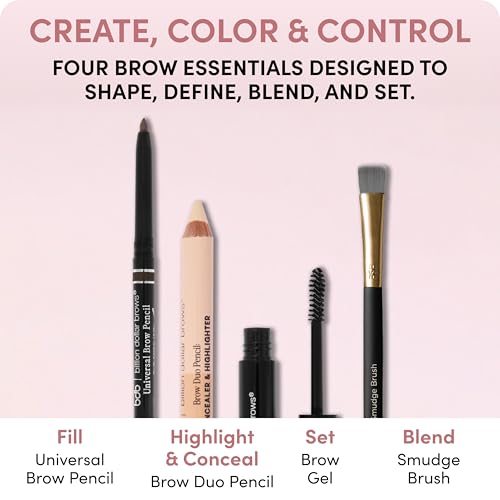 Billion Dollar Brows 4-Piece Eyebrow Makeup Starter Kit with Pencil & Gel