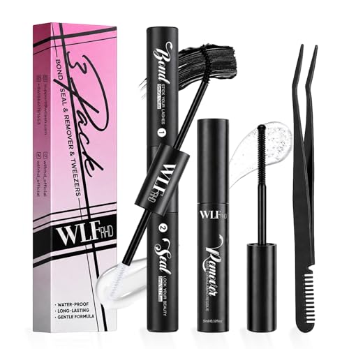 WLFRHD Black Lash Bond & Seal Kit with Remover for Eyelash Extensions - 15ml