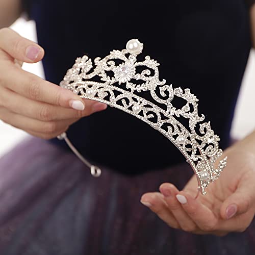 Baroque Pearl Tiara & Queen Crown for Wedding, Prom, and Pageant
