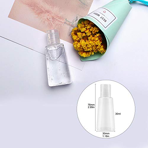 12 Pack 1oz Refillable Plastic Travel Squeeze Bottles with Flip Cap