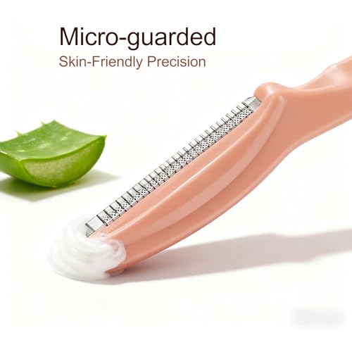Bestac 12-Piece Dermaplane Eyebrow Trimmer Set Terracotta - At-Home Facial Razor for Women & Men