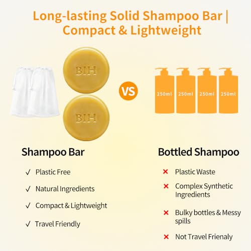 BIH Turmeric & Ginger Shampoo Bars - 2 Pack for Hair Growth