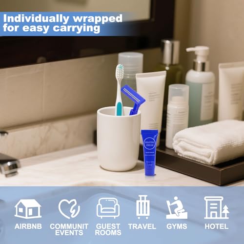 30 Pack Disposable Razors with Shaving Cream - Travel & Hotel Use