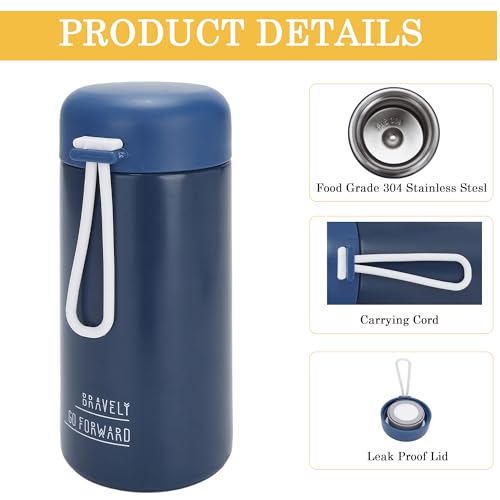9oz Double Wall Insulated Water Bottle with Carry Handle - Dark Blue