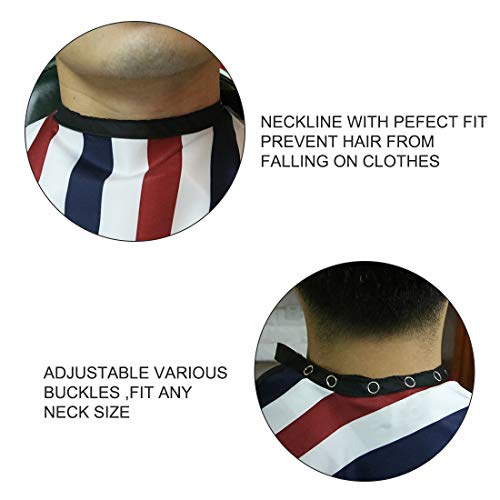 Barber Pro Waterproof Hair Cutting Cape with Snap Closure - Salon & Hairdresser Apron, Adjustable for Kids & Adults