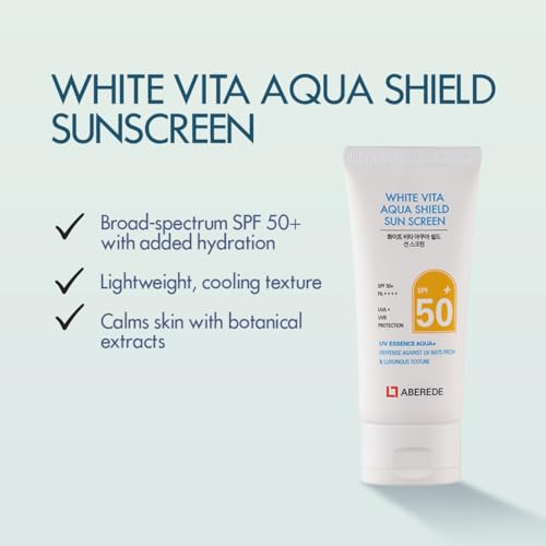 ABEREDE Korean SPF50+ PA++++ Sunscreen with Hyaluronic Acid, Hydrating Face Sunblock, No White Cast, 50ml