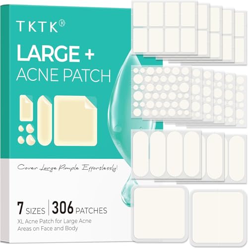 TKTK Large Pimple Patches - XL Acne Stickers, 306ct in 7 Sizes