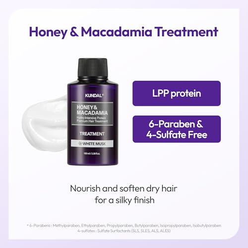 KUNDAL Honey & Macadamia Travel Set - 5-Piece Hair & Body Care Kit with Fragrant Lotion