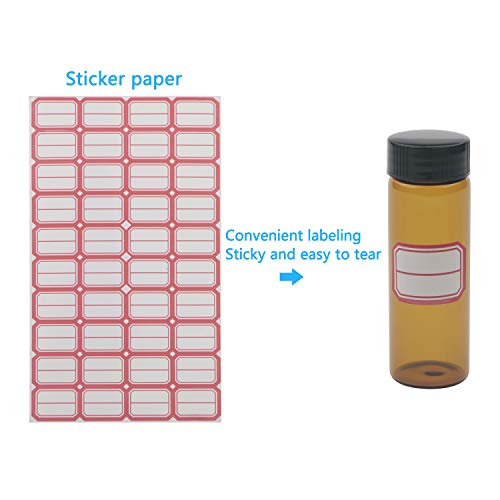 Kesell 30ml Amber Glass Vials with Labels - 12-Pack Leak-Proof