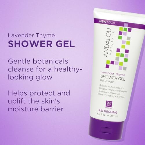 Andalou Naturals Lavender Thyme Shower Gel - 8.5 oz Hydrating Body Wash