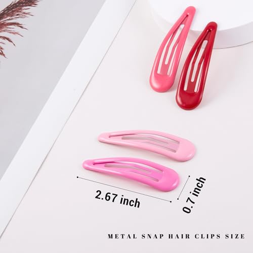 Water Drop Snap Hair Clips - 12 Pack No Slip Barrettes for Women
