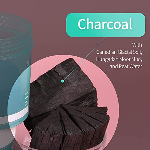 Dermalogy Charcoal Facial Cleansing Pads with PHA & LHA - 60 Deep Pore Masks for Normal & Oily Skin