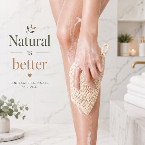 Natural Sisal Washcloth Set - 3 Pack Eco-Friendly Exfoliating Scrubber
