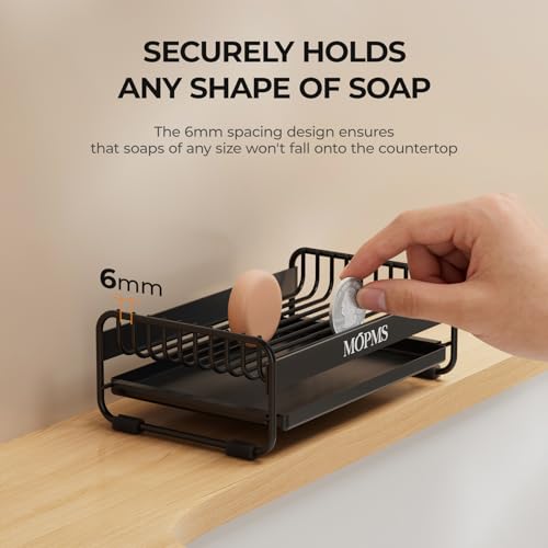 MOPMS Soap Dish with Drip Tray | Durable Carbon Steel Bar Soap Holder