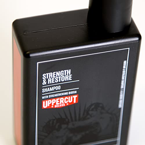 UPPERCUT DELUXE Strength & Restore Shampoo for Men, 8oz - Biotin & Caffeine Thickening Formula