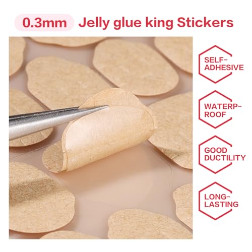 CurvLife 50 Sheets High Polymer Jelly Glue for Press-On Nails