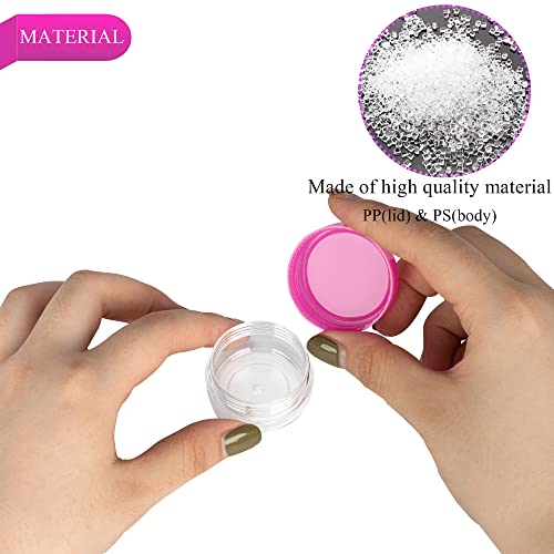 Pink 100pcs 10g Sample Cosmetic Containers with Mini Spatulas - Travel & DIY