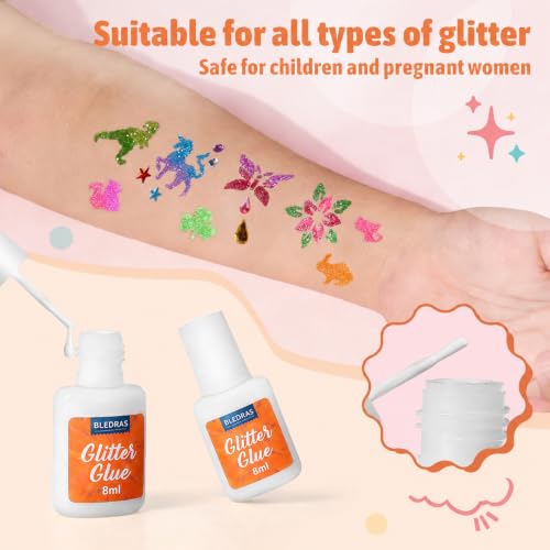 Body Glitter Tattoo Glue - 2 Pack, Non-Toxic & Washable