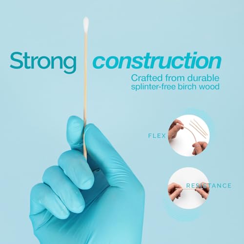 Dynarex 6" Cotton Tipped Wood Applicators, Sterile – Wound Care & Cleaning (100 Pouches, 2 per pouch)