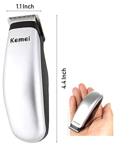 XFQUIJ Mini Electric Hair Trimmer & Beard Clipper - Grey Portable Grooming
