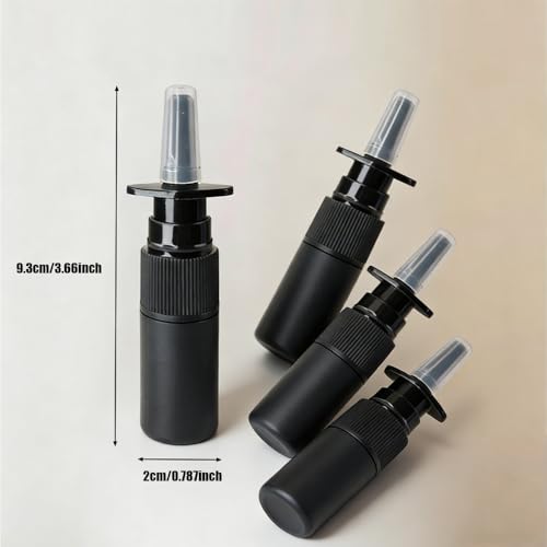 5ml Black Nasal Spray Bottles - 20 Pack Refillable Fine Mist Sprayers