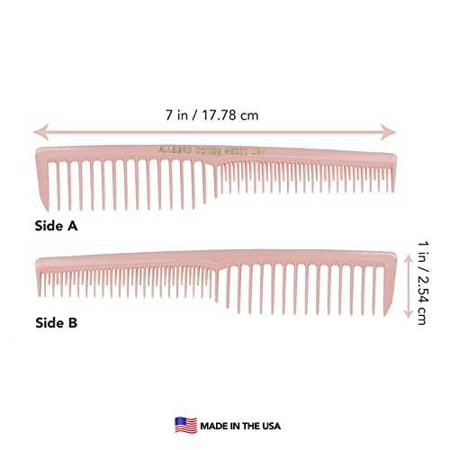 Allegro Combs 6000 Rose Wide Tooth Teasing Comb - 6 Pcs for Curly Hair