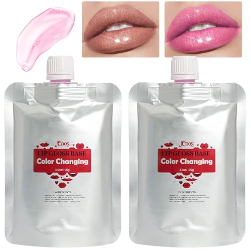 JCOOS Color Changing Lip Gloss Base - 2 Pack DIY Moisturizing Lip Oil