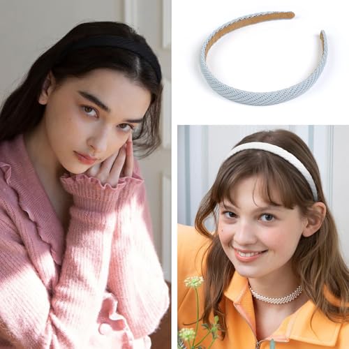 AIBFRID Trendy Non-Slip Knitted Headbands for Women - 4 Pack