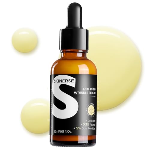 SKINERSE 0.3% Retinol Serum for Face – Anti-Aging Collagen Facial Treatment