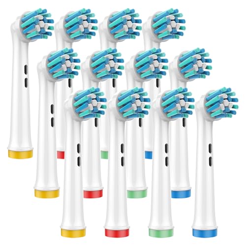 Cross Action Replacement Heads for Oral-B – 360° Angled Bristles, 12-Pack