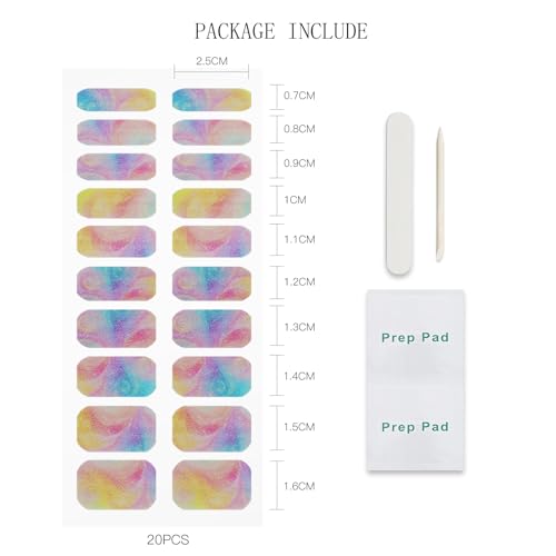 JMEOWIO Semi Cured Gel Nail Sticker Wrap Glitter – Easy DIY Nail Art Strips