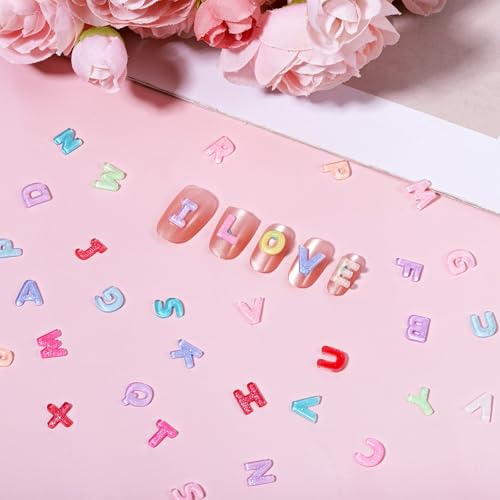 TIESOME 300 Pcs Candy Resin Letter Nail Charms for DIY Art