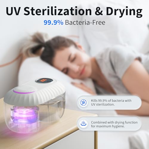 FIRBNO Ultrasonic Denture Cleaner with Auto Drain & Dry for Retainers