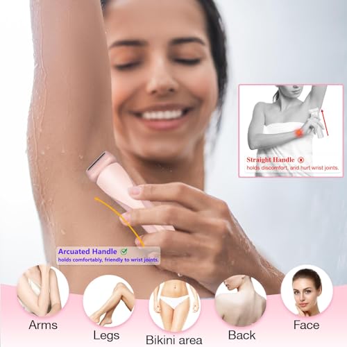 Eurybias Pink 2-in-1 Electric Women’s Razor & Bikini Trimmer - Waterproof & Cordless