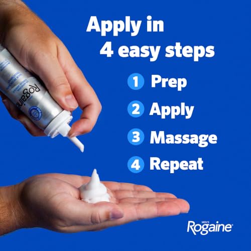 Men's Rogaine 5% Minoxidil Topical Foam, Unscented, 3 Mo Supply, 3x 2.11 Oz